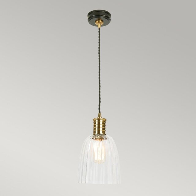 DOUILLE/P BPB Douille Lamp Holder Ceiling Pendant In Black And Polished Brass