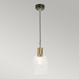 DOUILLE/P BPB Douille Lamp Holder Ceiling Pendant In Black And Polished Brass