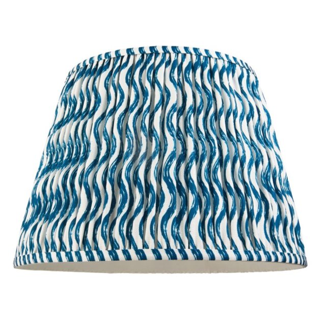 Endon 111305 Ripple Tapered Lamp Shade 40 cm In Marlin Blue