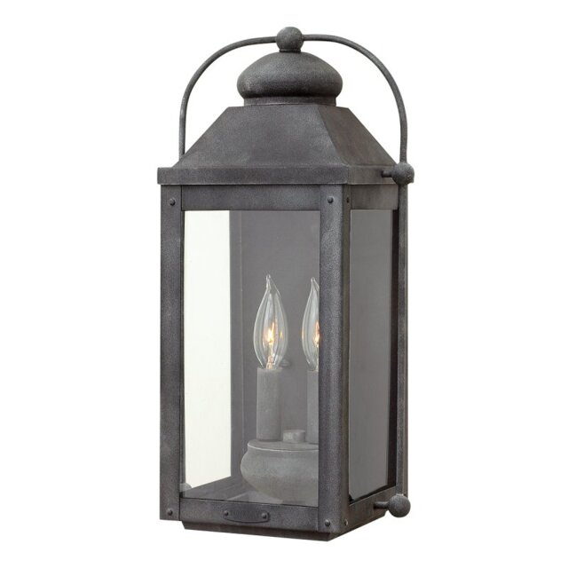 Quintiesse QN-ANCHORAGE-M Anchorage 2 Light Exterior Wall Lantern In Aged Zinc