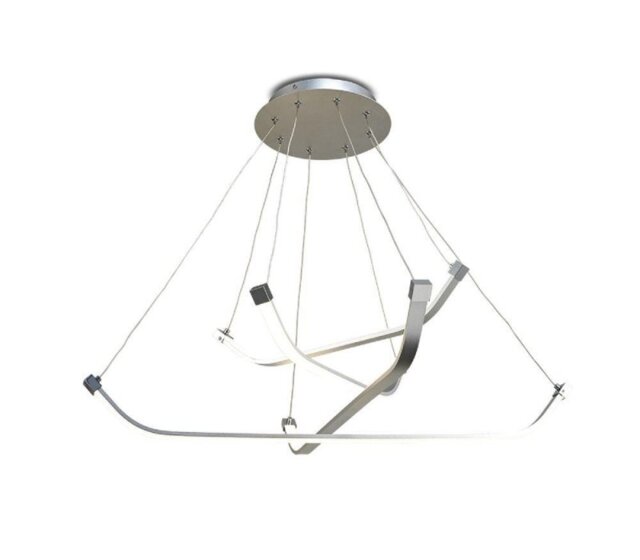 Mantra M5731 Papua 4 Light Small LED Pendant Light In Silver And Chrome - Dia: 830mm