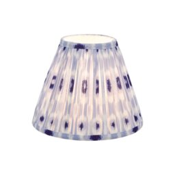 Dar Lighting Ikat Blue And White Cotton Tapered Drum Shade 25cm