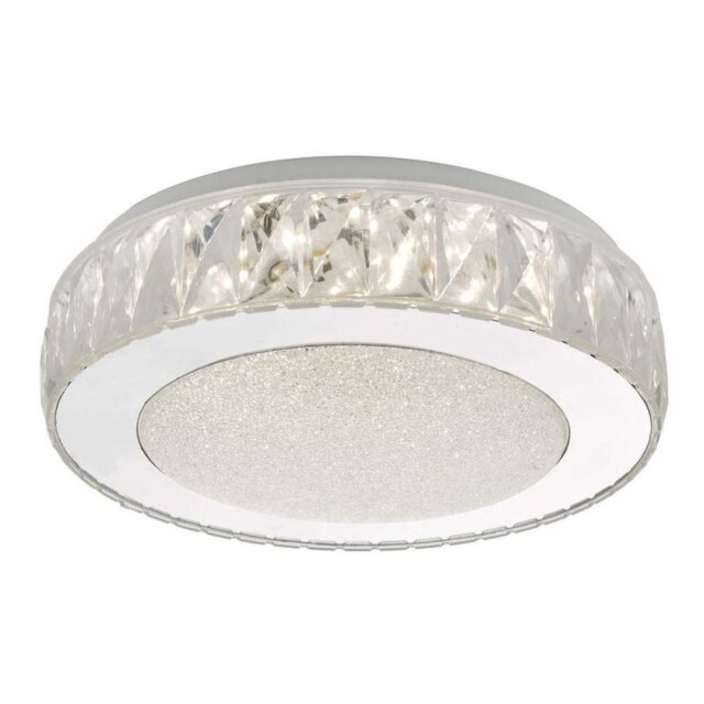 Dar AKE5208 Akelia Small Flush Ceiling Light In Stainless Steel - Dia: 280mm