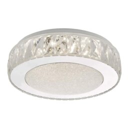Dar AKE5208 Akelia Small Flush Ceiling Light In Stainless Steel - Dia: 280mm