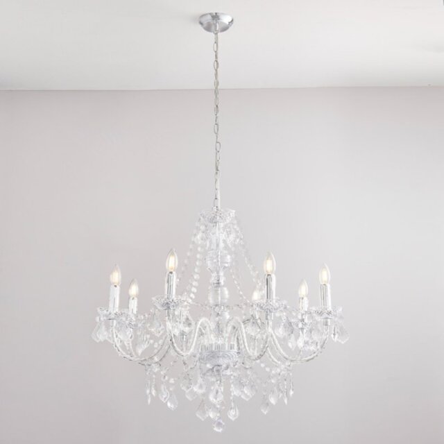 Endon 308-8CL 8 Light Chandelier In Clear Acrylic