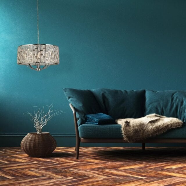 Searchlight Bijou 6588-8CC 8 Light Ceiling Pendant Light In Chrome Finish With Crystal Glass