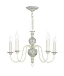 David Hunt Lighting FLE0512 Flemish 5 Light Distressed Grey Ceiling Pendant