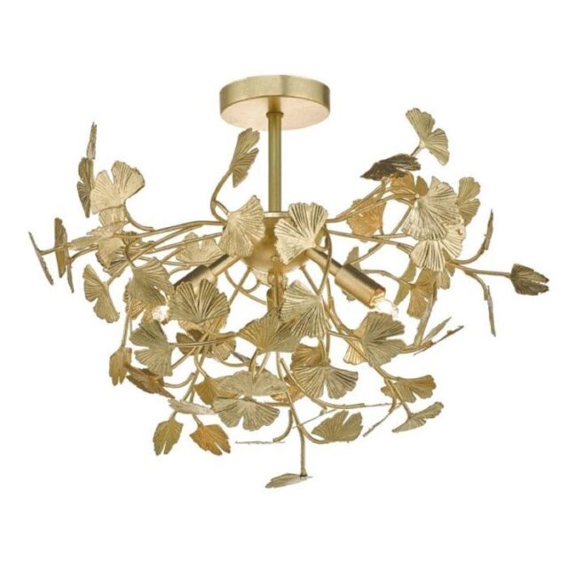 Dar YAD0435 Yadira 4 Light Semi Flush Ceiling Light In Gold