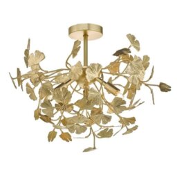 Dar YAD0435 Yadira 4 Light Semi Flush Ceiling Light In Gold