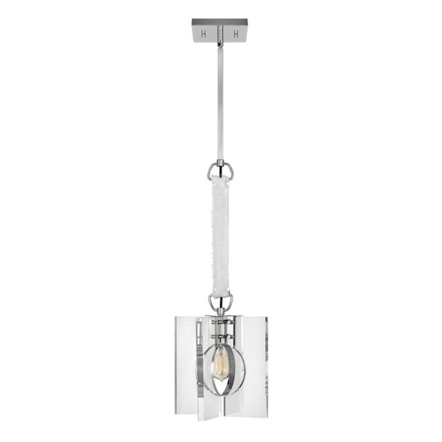 Quintiesse QN-LUDLOW-1P-PN Ludlow 1 Light Ceiling Pendant Light In Polished Nickel Finish