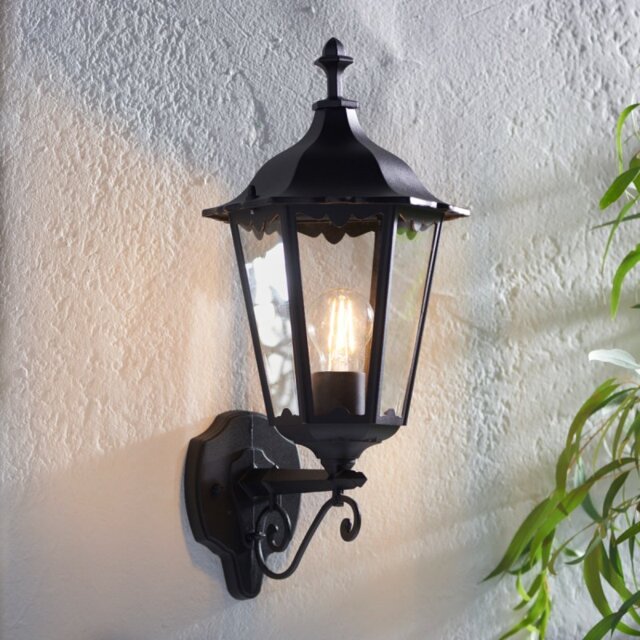 Endon 76546 Burford 1 Light Outdoor Wall Light In Matt Black - Height: 490mm