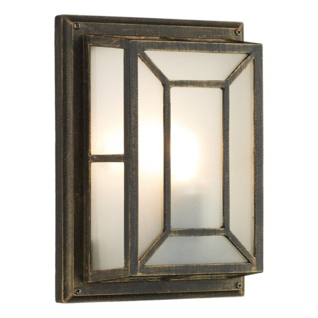Dar TRE5254 Trent Outdoor Wall Light With Black Gold Finish