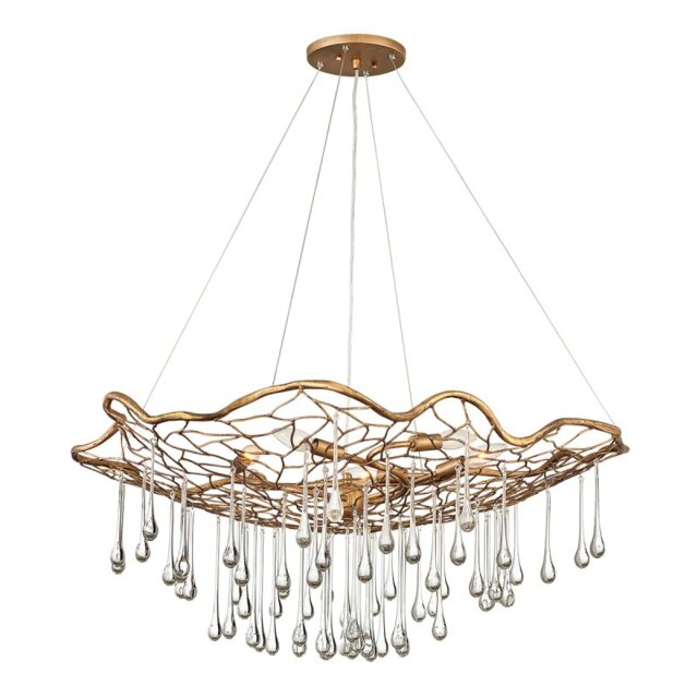 Quintiesse QN-LAGUNA-6P Laguna 6 Light Ceiling Pendant Light In Gold Finish