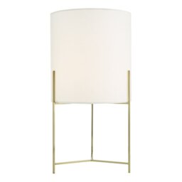 Dar Lighting Michaela Table Lamp In Gold With White Cotton Shade