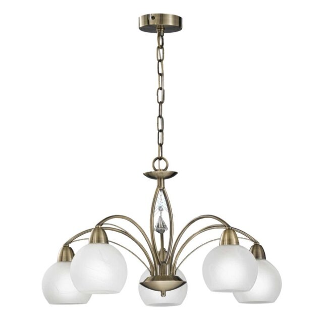 Franklite Thea FL2278/5 5 Light Modern Bronze & Crystal Ceiling Light