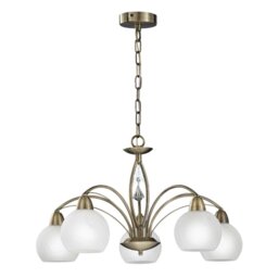 Franklite Thea FL2278/5 5 Light Modern Bronze & Crystal Ceiling Light