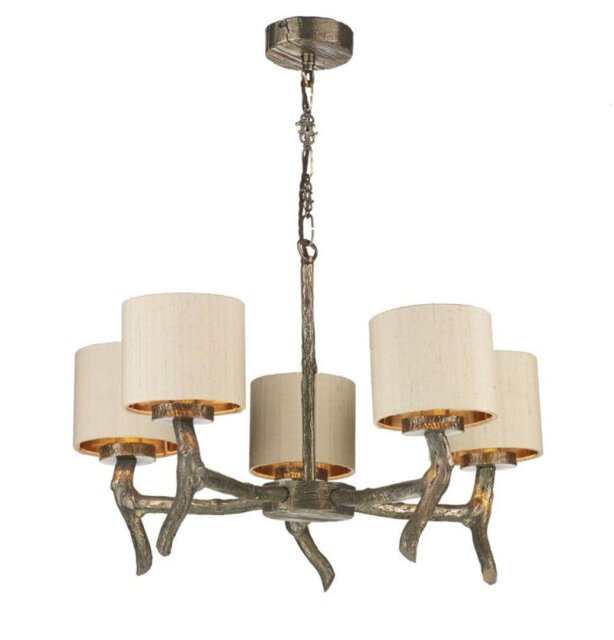 David Hunt Lighting JOS0599 Joshua 5 Light Pendant with Taupe Shades