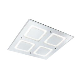 Mantra M5094 Windows LED Large Flush Ceiling Light In Chrome And Crystalline