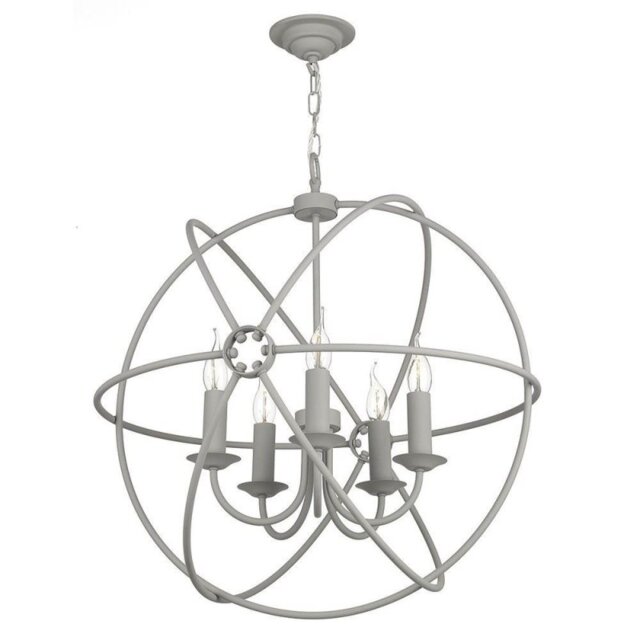 David Hunt Lighting ORB0539 Orb Five Light Ceiling Pendant Light In Ash Grey