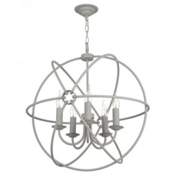 David Hunt Lighting ORB0539 Orb Five Light Ceiling Pendant Light In Ash Grey