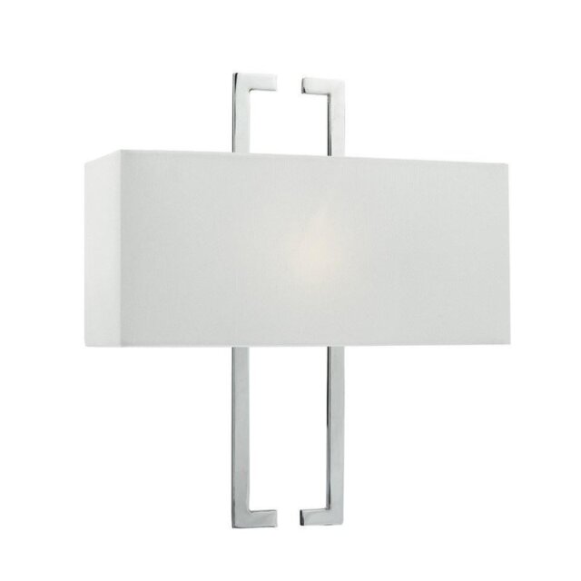 Dar NIL0750 Nile Wall Light In Polished Chrome With Faux Silk Ivory Shade