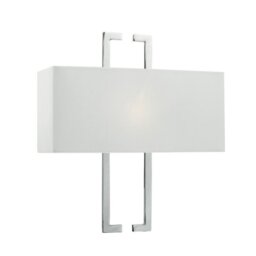 Dar NIL0750 Nile Wall Light In Polished Chrome With Faux Silk Ivory Shade