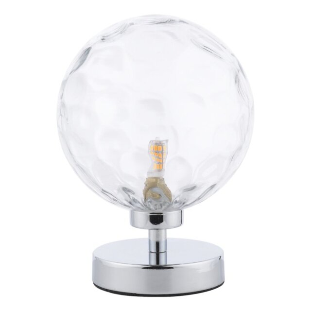 Dar Lighting Esben Table Lamp In Polished Chrome Finish With Clear Dimpled Glass ESB4150-12