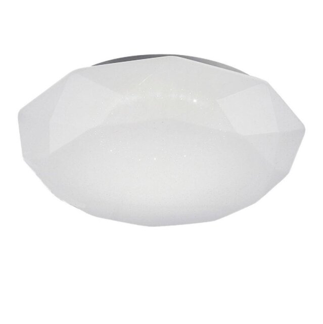 Mantra M5970 Diamante ii Large LED Pure White Flush Ceiling Light In White - Dia: 520mm