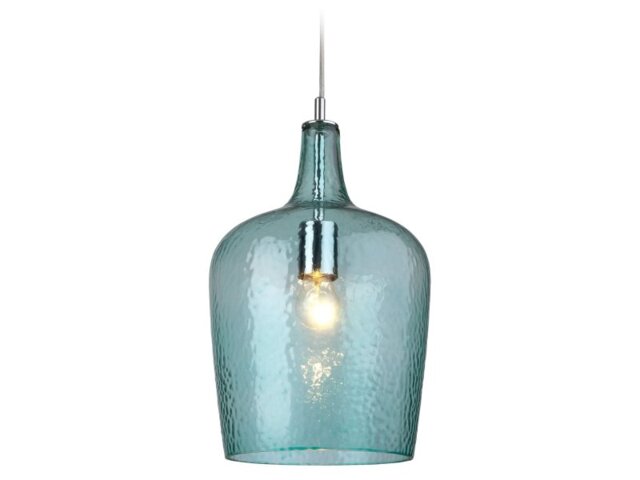 Firstlight 2301AQ Glass 1 Light Aqua Finish Dimple Effect Ceiling Pendant