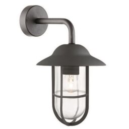 Searchlight 3291BK Well Glass 1 Light Outdoor Wall Lantern In Black