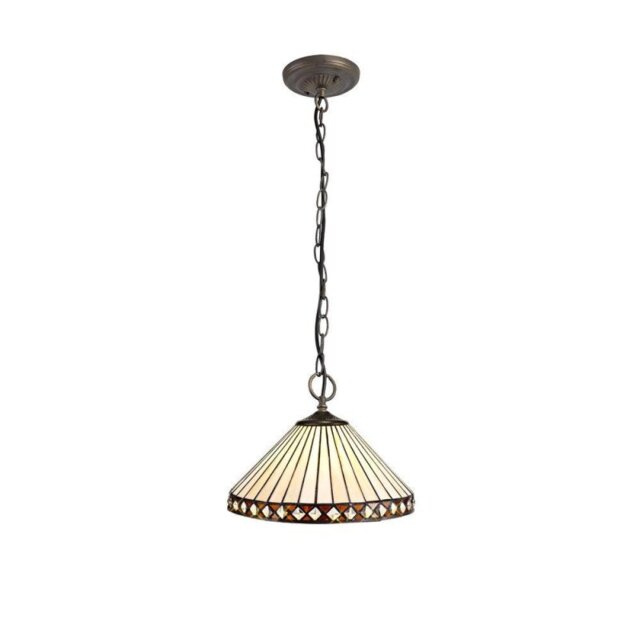 Cognac 3 Light Ceiling Pendant With 300mm Amber, Cream And Black Shade
