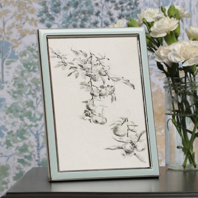 Laura Ashley Steynton Photo Frame Silver Plated with Pale Blue Frame LA3756581-Q
