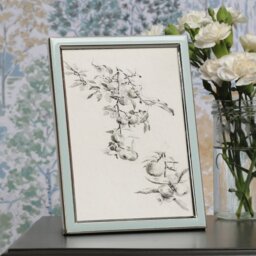 Laura Ashley Steynton Photo Frame Silver Plated with Pale Blue Frame LA3756581-Q