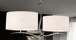 M1130 Eve 4 Light Chrome Pendant With Ivory Shades