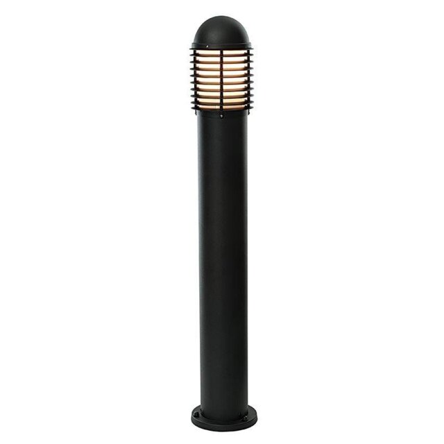 Saxby CH200E27BK Louvre Outdoor Bollard Light in Matt Black IP44