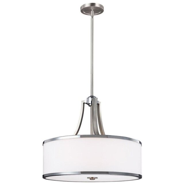 KL/PROSPECTPK/4P Prospect 4 Light Uplight Ceiling Pendant Light In Satin Nickel And Chrome