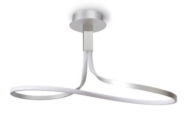 M4980 Nur LED Short Loop Semi Flush Ceiling Light In Silver And Chrome