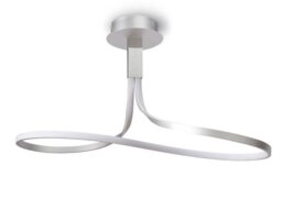 M4980 Nur LED Short Loop Semi Flush Ceiling Light In Silver And Chrome