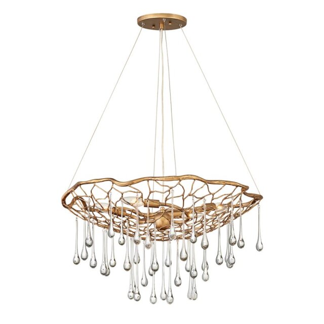 Quintiesse QN-LAGUNA-4P Laguna 4 Light Ceiling Pendant Light In Gold Finish
