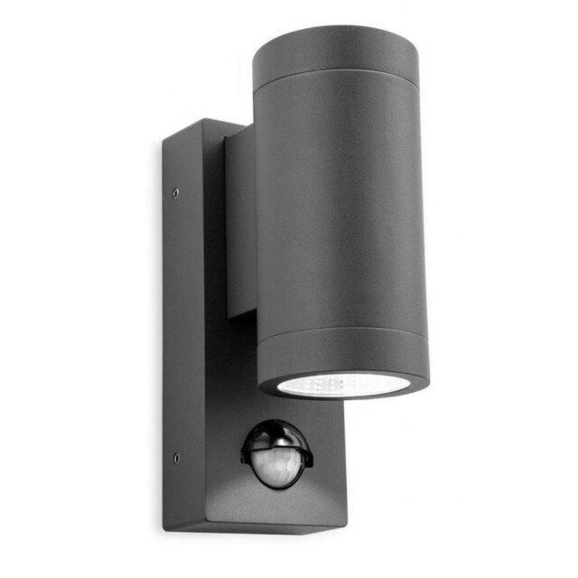 Firstlight 5940GP Shelby LED 2 Light Wall Light With PIR In Graphite Aluminium