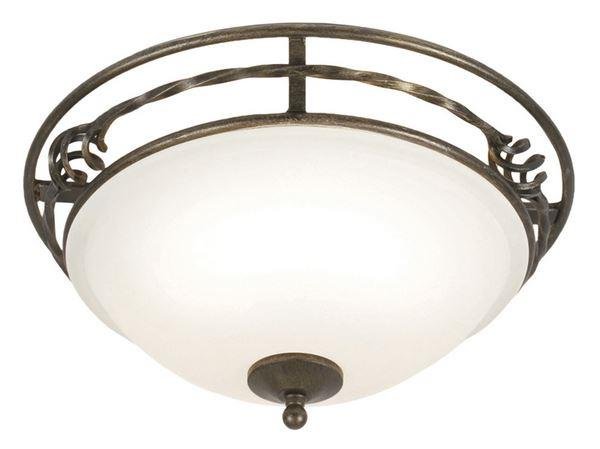 Elstead Pembroke BLACK GOLD two light ceiling flush