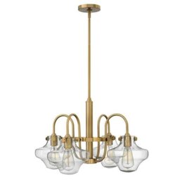 HK/CONGRES4/B BC Congress 4 Light Caramel Curved Glass Chandelier