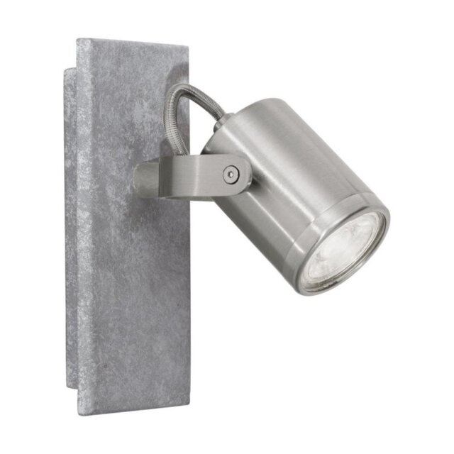 Eglo 95741 Praceta 1 Light Wall Spotlight In Matt Nickel And Grey