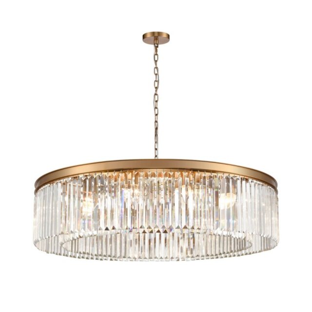 Franklite Perdita 12 Light Ceiling Pendant Light In Aged Brass Finish FL2465-12