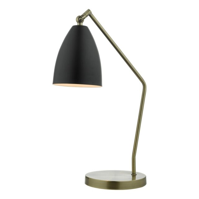 Dar Lighting Olly Adjustable Task Lamp In Antique Brass And Black Finish