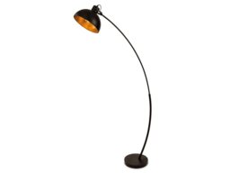 Firstlight 3746BK Lotus 1 Light Floor Light In Black With Gold Leaf Effect