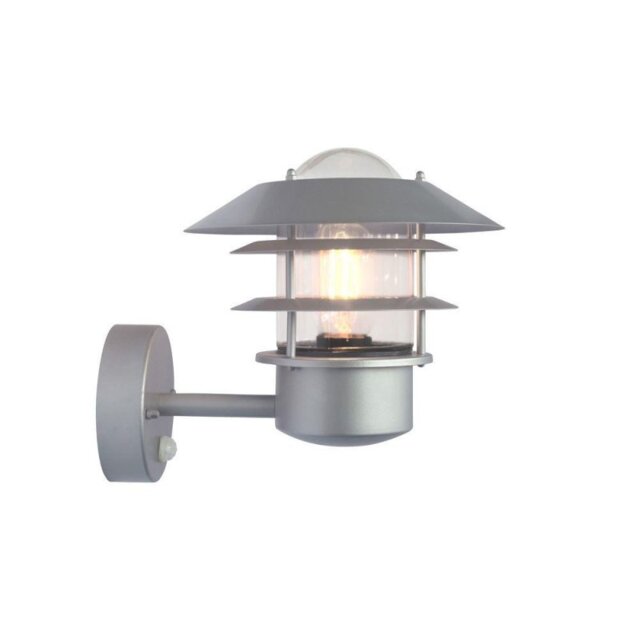 Elstead HELSINGOR PIR Helsingor 1 Light PIR Wall Lantern Light In Silver