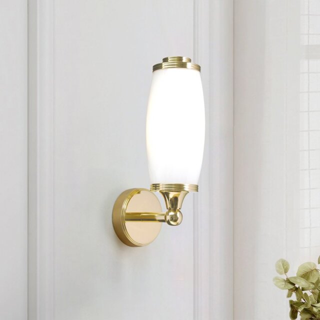 Elstead BATH/ELIOT1 PB Eliot 1 Light Bathroom Wall Light In Polished Brass