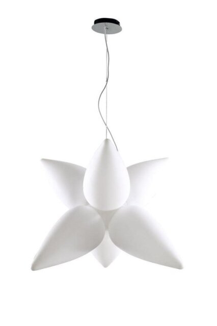Mantra M1492 Palma 6 Light Outdoor Ceiling Pendant In Matt And Opal White