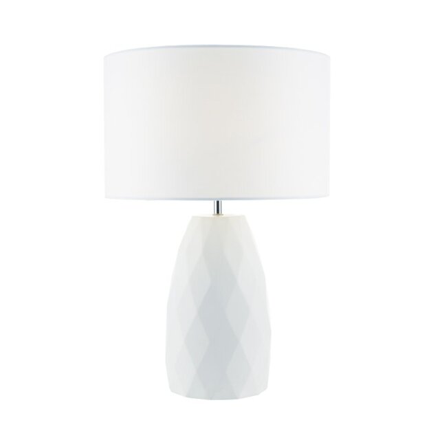 Dar CIA422 Ciara Table Lamp With White Linen Shade